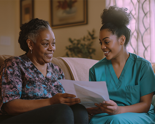 Comfortable home living room for live-in care